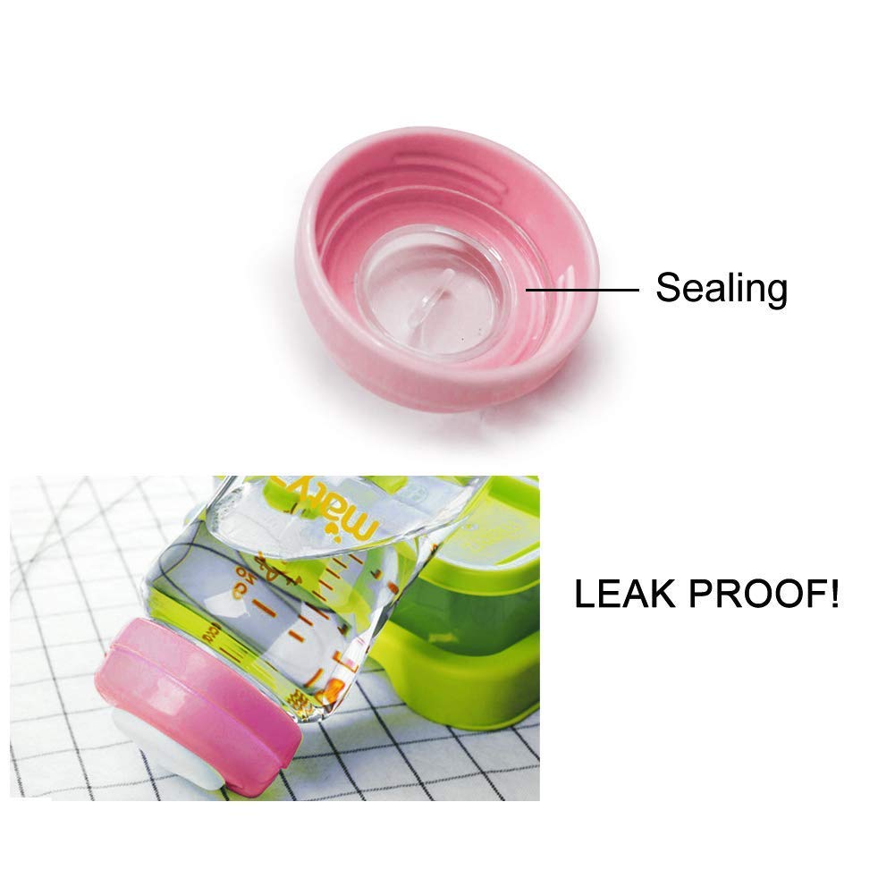 Matyz Glass Breastmilk Storage Containers, 4 Pack, 8 oz Bottle, Fit with Spectra Medela Philips Avent Pump - Wide Mouth Breastmilk Collection and Storage Bottle with Lids - No BPA (Pink Lids) - Image 4