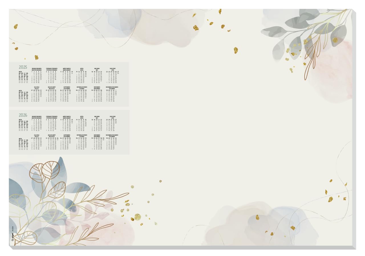 SIGEL HO304 Vade de papel de sobremesa, diseño "Pastel Garden", aprox. A2, 30 hojas