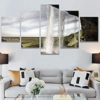 SIGNWIN 5 Panel Canvas Wall Art Modern Art Dramatic Farmhouse/Country Mountain Multicolor Nature Photography for Home Decorations Ready to Hang - 60