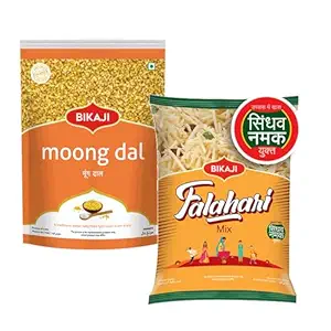 Bikaji Falhari Mix & Moong Dal Combo – 400g | Ready to Eat Indian Namkeen | Crunchy Tea-Time Snack, Bar Snack & Party Mix | Authentic Indian Munchies for Sharing, Gifting & Everyday Snacking