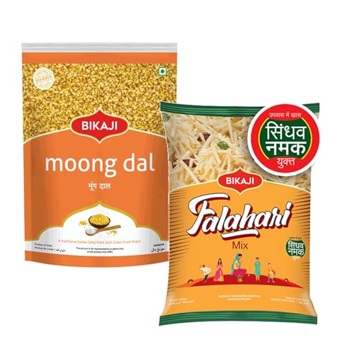 Bikaji Falhari Mix & Moong Dal Combo – 400g | Ready to Eat Indian Namkeen | Crunchy Tea-Time Snack, Bar Snack & Party Mix | Authentic Indian Munchies for Sharing, Gifting & Everyday Snacking