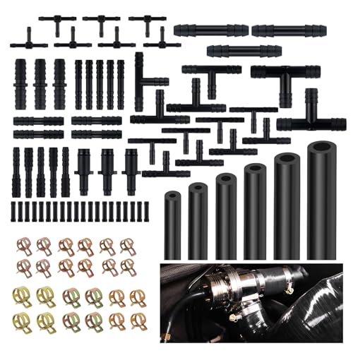 6PCS 5Ft Vacuum Hose Automotive Kit with 3/8