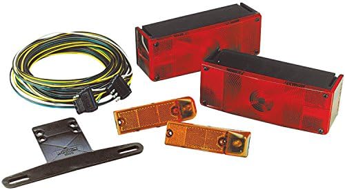 Wesbar 007509 Low Profile Waterproof Trailer Light Kit, Over 80" Wide Trailer