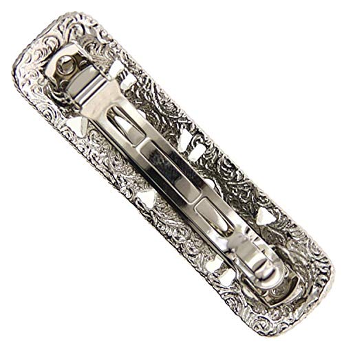 1928 Jewelry Silver Spring Flowers 2.75 Inch Hair Barrette Clip For Women, (1 Pcs) - Image 2