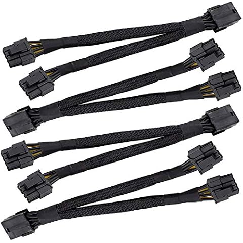 TeamProfitcom 16 AWG GPU VGA PCI-e 8Pin PCI Express Graphics Video Card GPU VGA 8 Pin Female to Dual GPU 8(6+2) Pin Male GPU 8 pin Splitter Power Sleeved Cable 8 Pin GPU 12-inches (4 Pack) Cover