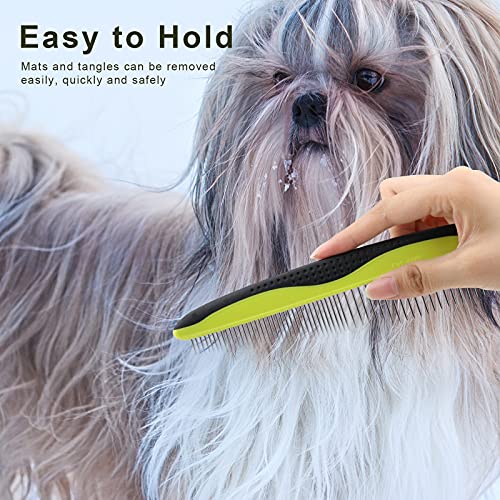 Soslina Dog Comb, Cat Comb for Removes Tangles and Knots, with Wide&Narrow Stainless Steel Teeth, with Anti-Slip Comfort… - Image 7