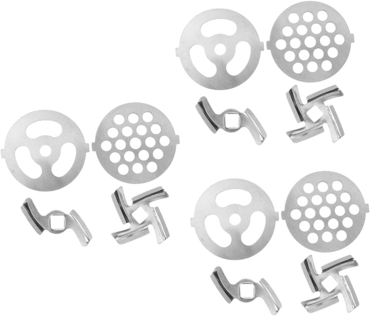 LABRIMP 3sets Stainless Steel Meat Cutter Set Meat Mincer Replacement Parts for Efficient Grinding Compatible
