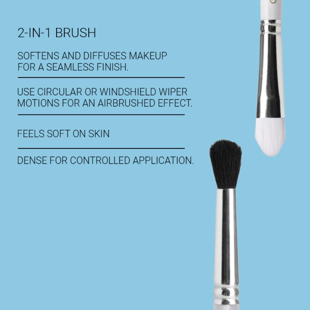 Cuffs N Lashes Dual Makeup Brush | 2-in-1 Fluffy Blending Brush &Small Flat Brush 04 | Eye Shadow Application &Seamless Blending | Soft Premium Bristles | Travel Friendly Eye Makeup Tool - Image 6 thumbnail