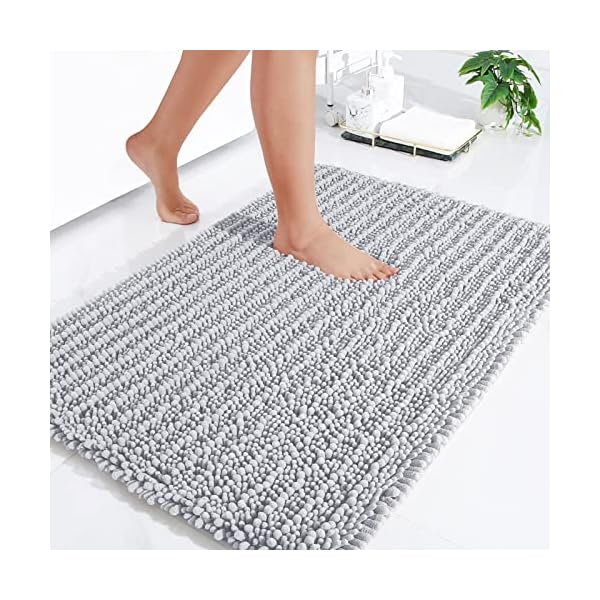Arotive Luxury Chenille Bathroom Rug Mat, Extra Soft Thick Absorbent Shaggy Bath Rugs, Non-Slip Machine Wash Dry Plush Bath Mats for Bathroom, Shower, and Tub (24"x16", Light Grey) Arotive Luxury Chenille Bathroom Rug Mat, Extra Soft Thick Absorbent Shaggy Bath Rugs, Non-Slip Machine Wash Dry Plush Bath Mats for Bathroom, Shower, and Tub (24"x16", Light Grey)