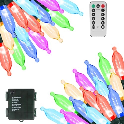 Green Convenience Battery Operated Christmas Lights 66ft 200LED Decoration