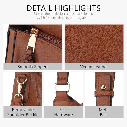 Image of TANTOMI Hobo Crossbody Bags for Women Vegan Leather Purses and Handbags Bucket Bags Ladies Shoulder Purses for Everyday