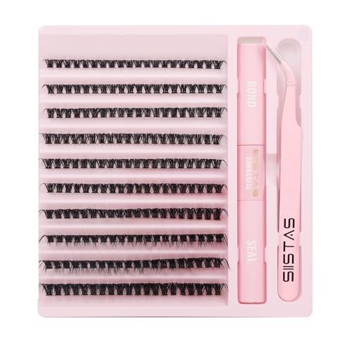 DIY Lash Extension Kit,200pcs Lash Clusters Individual Lashes Eyelash Extension Kit D Curl Volume Cluster Eyelashes with Lash Bond and Seal and Lash Tweezers,Application at Home Lash Extension Kit(50D - Image 3