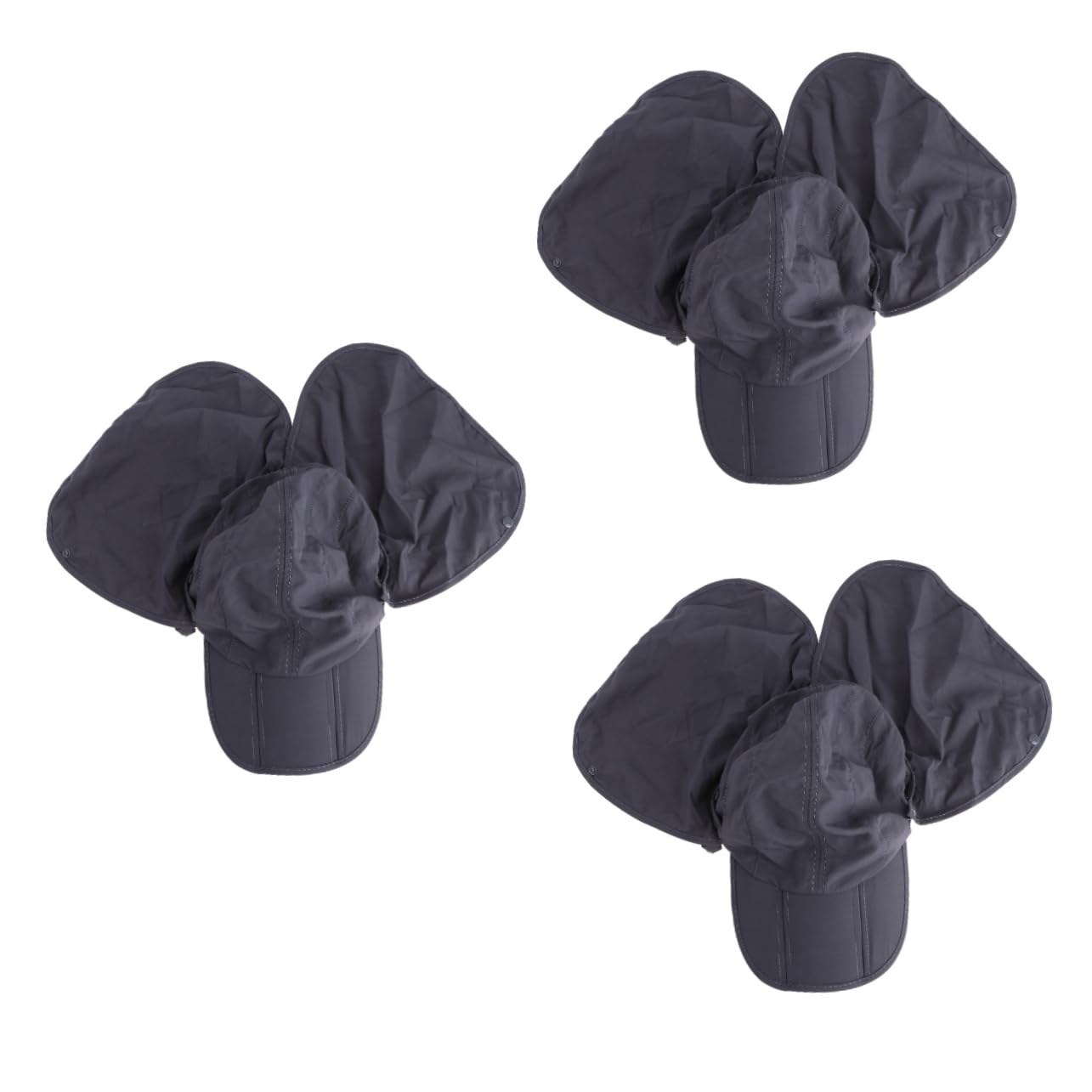 Chapeau de Couverture de Cou Chapeau de Soleil visière Plage Bonnet lumière Casquette randonnée Cache Anti UV de Couverture pour la pêche Dark Grey