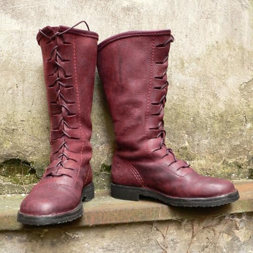 Bottes mi-mollet coupe large pour hommes en cuir résistant contre la fatigue - 3