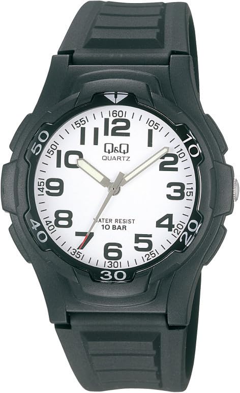 Image of Q&Q Mens Fibre Watch White Dial 100 Meters Wr