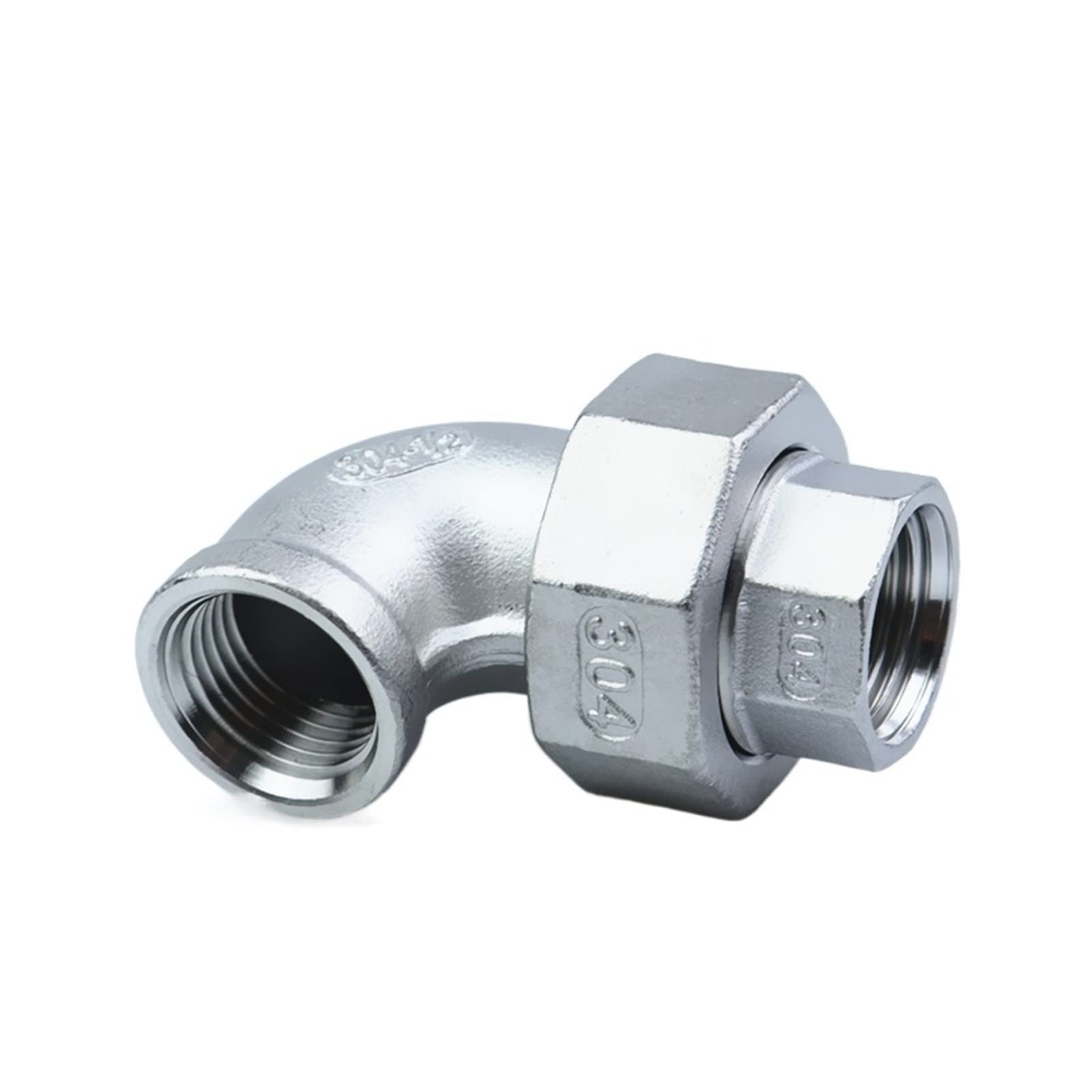 1/4" 3/8" 1/2" 3/4" 1" Female to Female BSP Thread 304 Stainless Steel Live Joint Elbow Coupling Union Connector Pipe Fitting Cheerfully (Size : 3/4 inch)