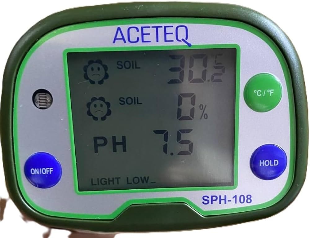ACETEQ 4-in-1 Soil Meter SPH-108, Tests pH Value, Temperature, Humidity and Sunlight-picture-10