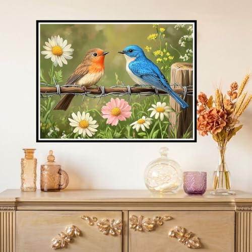 Broderie Diamant Oiseau 35x45cm : Kit Complet 5D Plein Foret pour Décoration Maison Z#-753