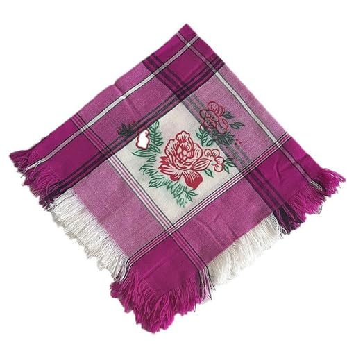 Vintage Headscarf Scarf Wrap Women Elegant Neck Gaiter Retro Style Scarf for Travel and Daily Wear, Rose Re, 80×80cm