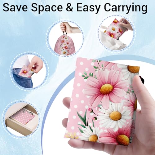 Image of Daisy Flower Gymnastics Grip Bag Gymnast Waterproof Pink Gym String Bag for Women Grips
