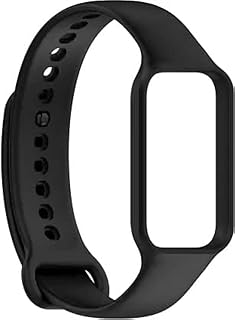 سوار ساعة بديل من السيليكون الناعم لسوار ساعة شاومي ريدمي باند 2 الذكية، سوار معصم، (جهاز التتبع غير متضمن) (لون أسود)