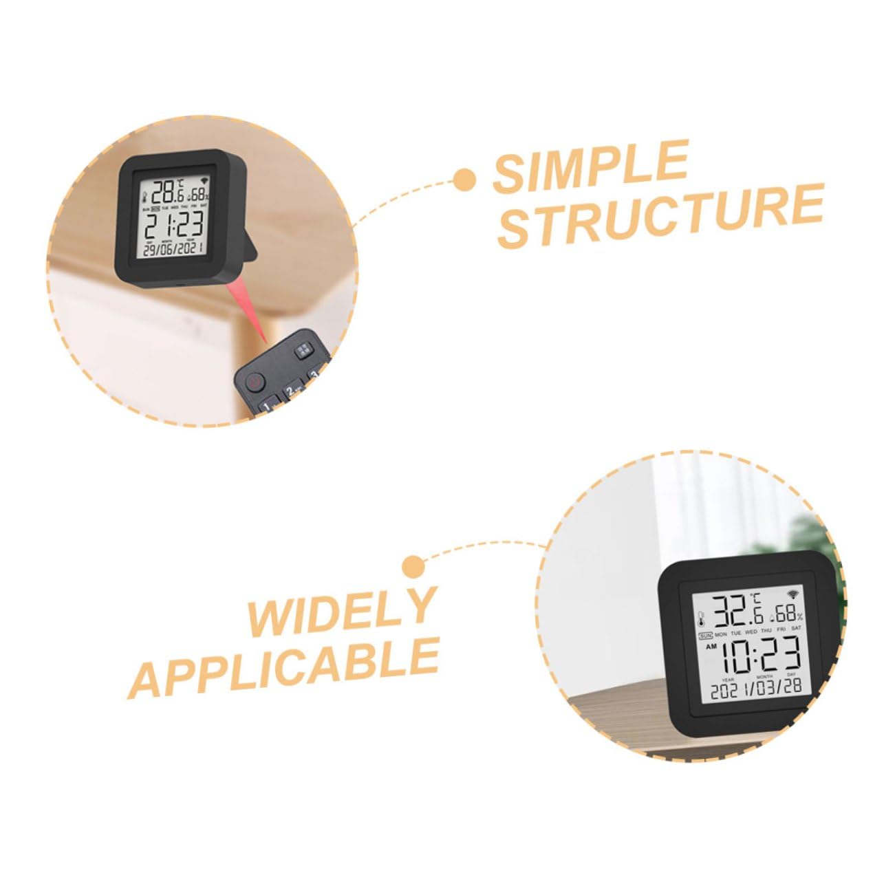 BESTonZON Igrometro Digitale Indoor USB con Display Ampio Monitor Temperatura e Umidità per Casa Ufficio e Camerette Compatto e Facile da Usare