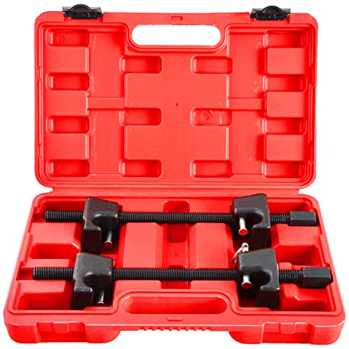 DASBET Macpherson Strut Spring Compressor Tool Kit – 2PCS Heavy Duty Coil Spring Compressors with Detent Pins, 300mm Range, 1/2" Square Drive, Universal for Car, Truck, Motorcycle Suspension Repair