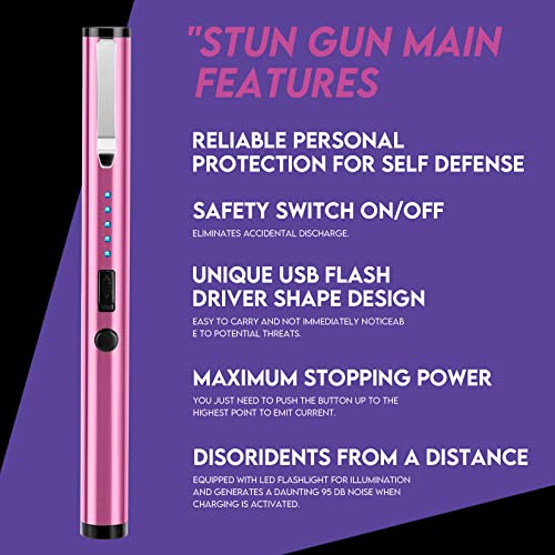 Aimhunter Mini Stun Gun Pen With Led Flashlight Safety Switch (Pink) #TOP3