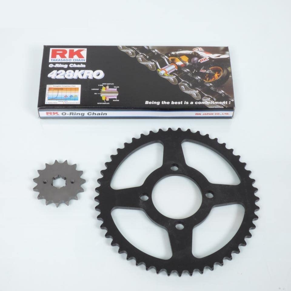 Kit chaîne France Equipement Moto Yamaha 125 DTLC 1982-1983 15 x 49 pas 428 alesage 62mm Neuf