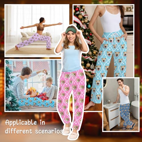 Custom Pajamas Pants with Photo, Personalized Pet Face Pajama Bottoms Funny Pjs Christmas Gifts for Men Women Couples4