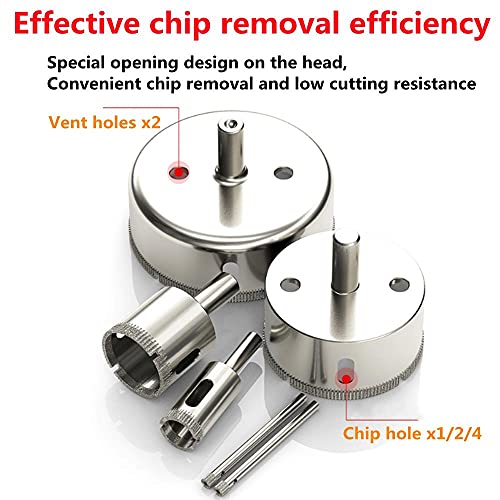 Broca para vidrio de 45 mm con diamante miniatura 6
