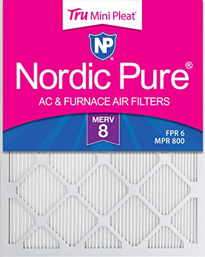 Nordic Pure 18x25x1 MERV 8 Tru Mini Pleat AC Furnace Air Filters 3 Pack