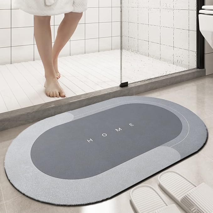 BELARO Non Slip Home Bath mat, Kitchen Bathroom Door mat, Washable Super Soft Floor Carpet, Entrance Door mat (Water Absorbent Door Mat) (Round)