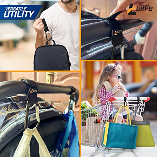 2 Pcs Black Baby Stroller Hooks For Hanging | Multipurpose Stroller Straps With Durable And Stylish Stroller Clips For Diaper Bags | The Perfect Mummy Hook For Pram, Wheelchair, Shopping And Pet Carts #TOP6