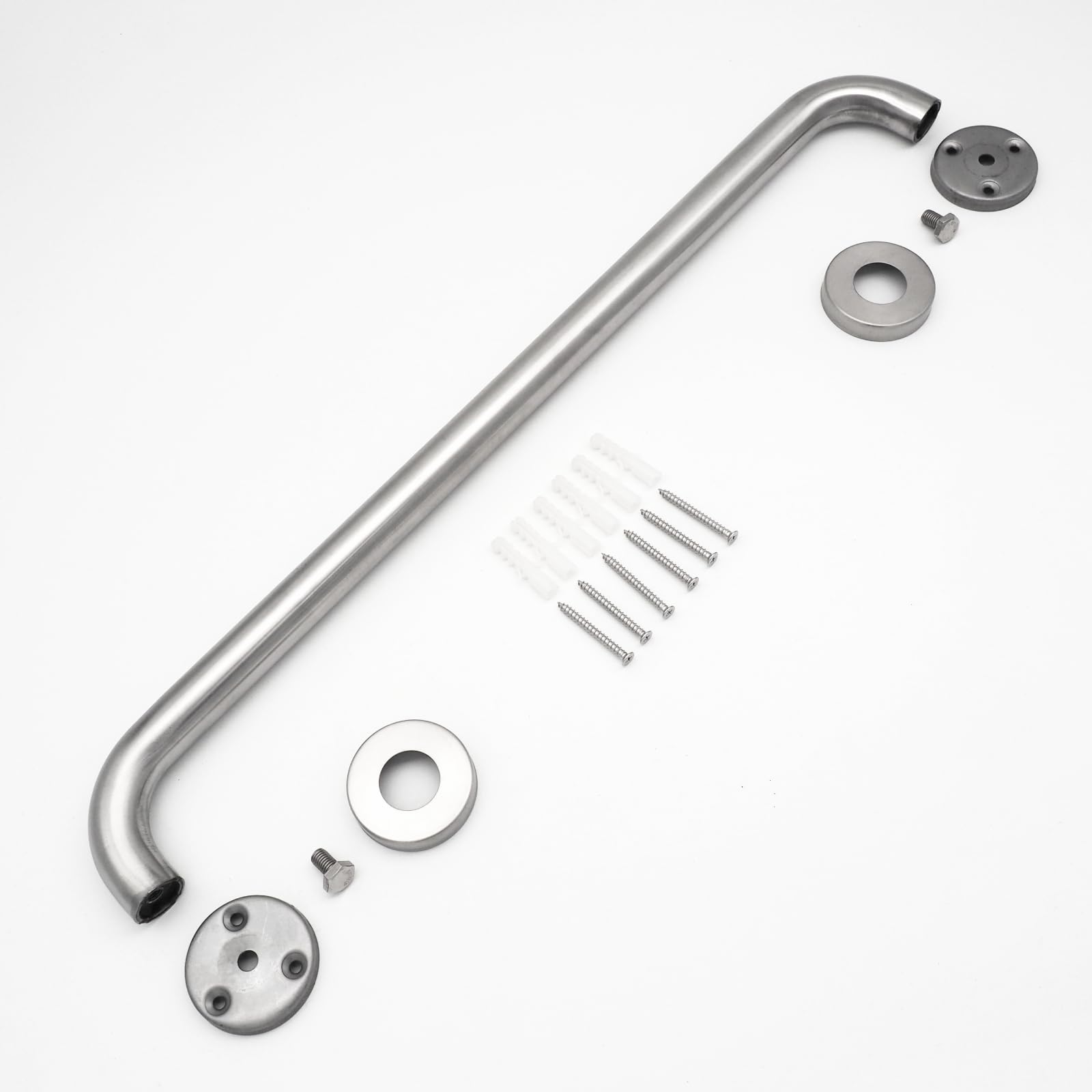 WITEN&NOCK Barre d'appui en acier inoxydable - 60 cm - Pour salle de bain et douche - Pour personnes âgées, salle de bain sans barrière - Mat