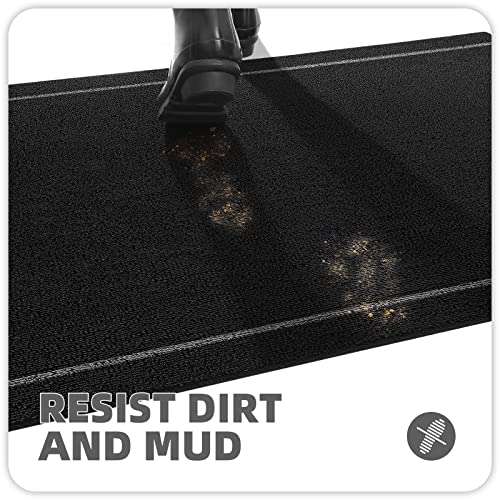 Color G Front Door Mat Outdoor, Anti-Slip Durable Outdoor Door Mat, Resist Dirt Heavy Duty Waterproof Outdoor Floor Mat For Entry, Entrance, Garage, High Traffic Areas, Easy To Clean, 24"X36" Black #TOP2