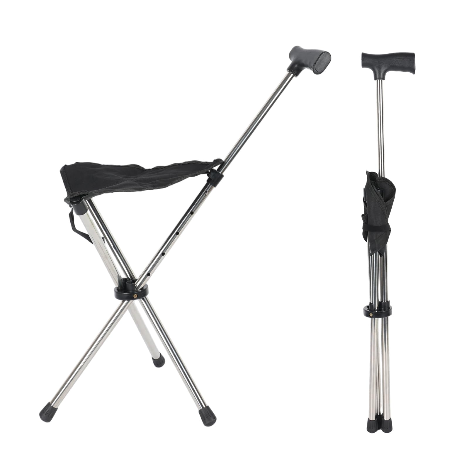 Składana laska z siedziskiem regulowana 80-90 cm, nośność 150 kg dla seniorów