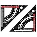 2 Pack Aluminum Alloy Triangle Ruler, 7 inches Metric/Imperial Adjustable Precision Measuring Tool, 80Â° Angle Woodworking Square Tool Black Red
