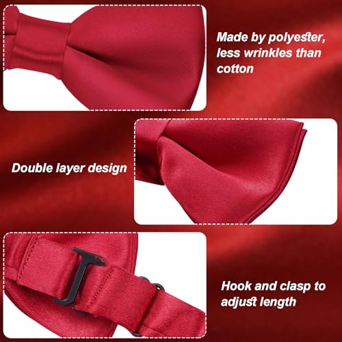 2PCS Kids Bow Ties Solid Color Satin Bow Tie for Child Boys Toddlers Wedding Party Dress up3