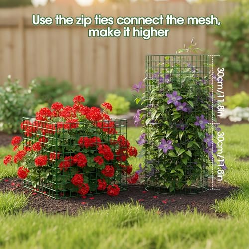 MQJIAZHI 18PCS Plant Protectors from Animals, 13"x13" Metal Plant Cages for Outdoor Plants, Reusable Plant Covers from Animals, Garden Cloche & Chicken Wire Cloche for Vegetables, Flowers, Seedlings by MQJIAZHI - Used condition - Image 8