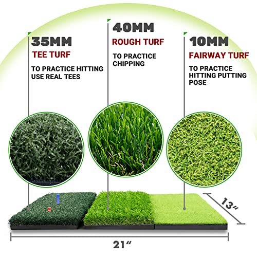 SAPLIZE-Red-de-Golpe-de-Golf-con-Alfombrilla-de-Golpe-Red-de-practica-de-Golf-de-Alto-Impacto-de-10-x-7-pies