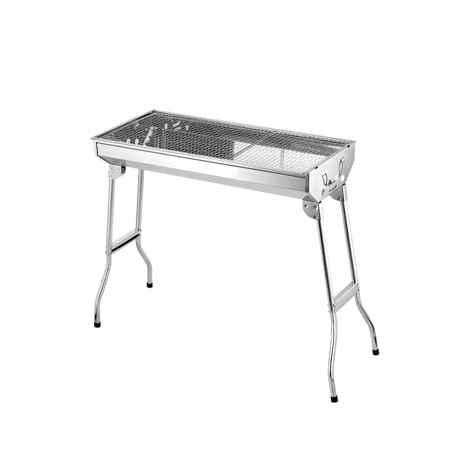 JIUYUEYA Barbacoa de carbón Grande con asa de Transporte - Parrilla Plegable de Acero Inoxidable for Barbacoa, Patio Exterior, jardín,calefacción, ahumador,para cocinar,Comer, Asar a la Parrilla