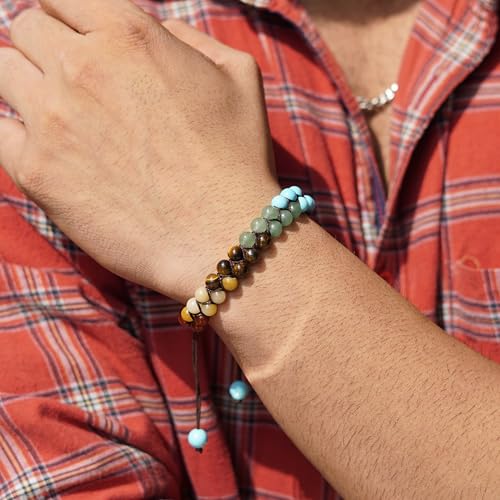 Image of 7 Chakra Healing Crystal Bracelet for Men & Women | Natural Stone Beads | Meditation, Yoga & Anxiety Relief Bracelet | Reiki Energy Balancing Beads with Amethyst, Lapis Lazuli, Aventurine, Carnelian & Jasper