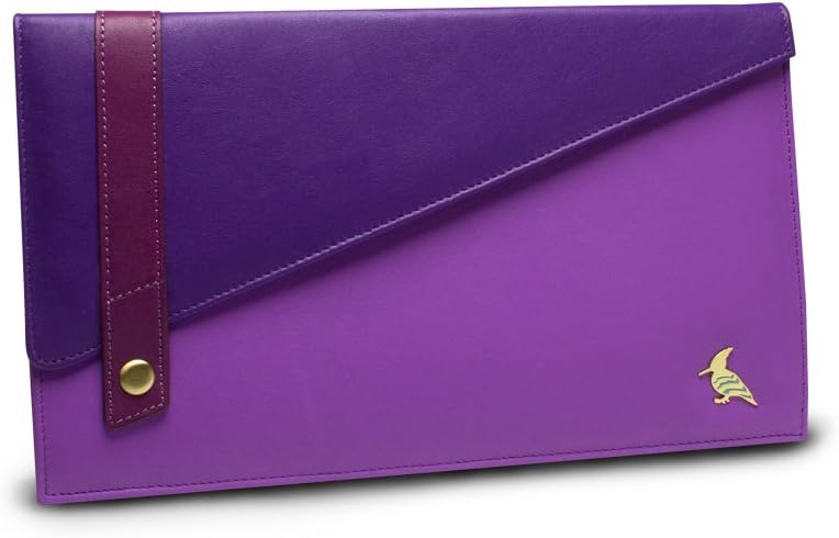 One Odd Bird Sparrow Leather Document Holder, Medium, Purple