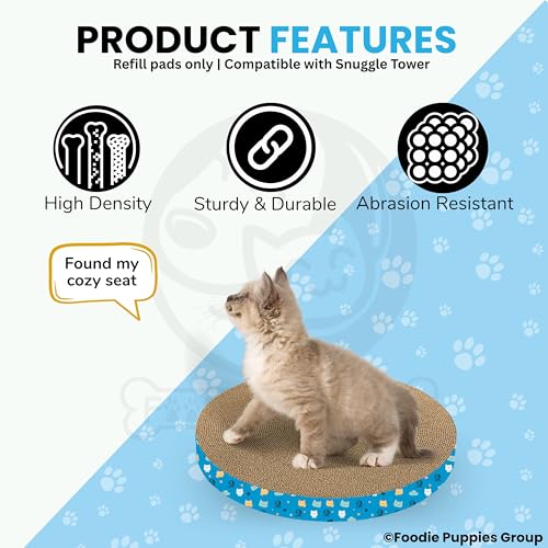 Image of Foodie Puppies Oval Cat Scratcher Replacement Refill Pads - Set of 2 | Durable, Eco-Friendly Cardboard Inserts for Cat Scratcher Base | Easy to Replace | Suitable for Cats & Kittens