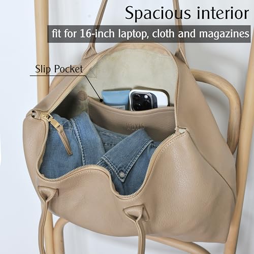 Vegan Leather Tote with Sleeve