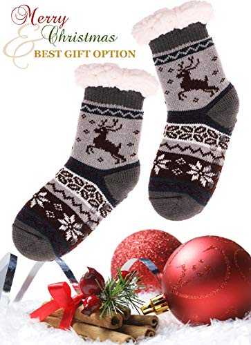 Image of MOGGEI Girls Slipper Fuzzy Socks Kids Boys Fluffy Fleece Lined Warm Plush Sherpa Winter Child Home Socks