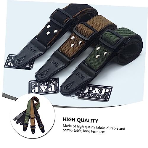 Totority 3 Peças Alça De Guitarra Baixo Ukulele Trança Acessórios Cinto De Couro Alças De Ombro De G