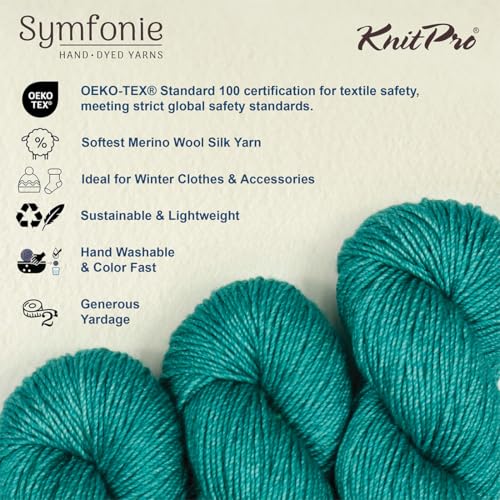 Luna Symfonie Yarns Knitpro Turquoise, hilo turquesa de tejer crochet 6