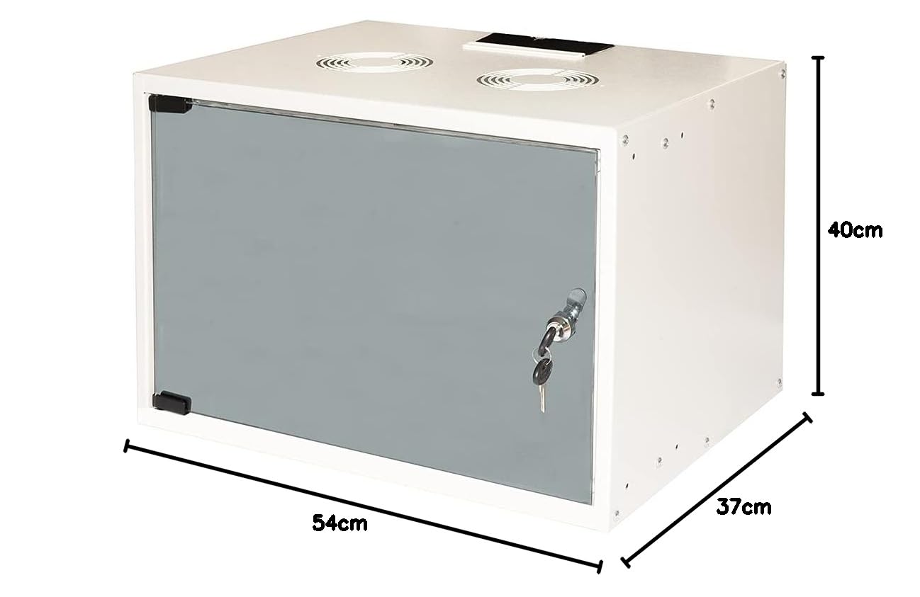Link LK1907U40E - Armario Rack de 19 Pulgadas desmontado, 6 Unidades de Pared (370 x 540 x 400 mm), Color Gris